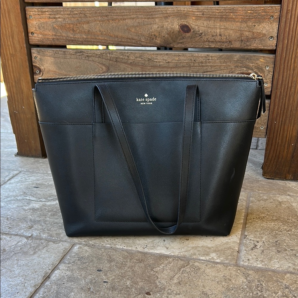 Kate Spade Black Leather Tote Bag
